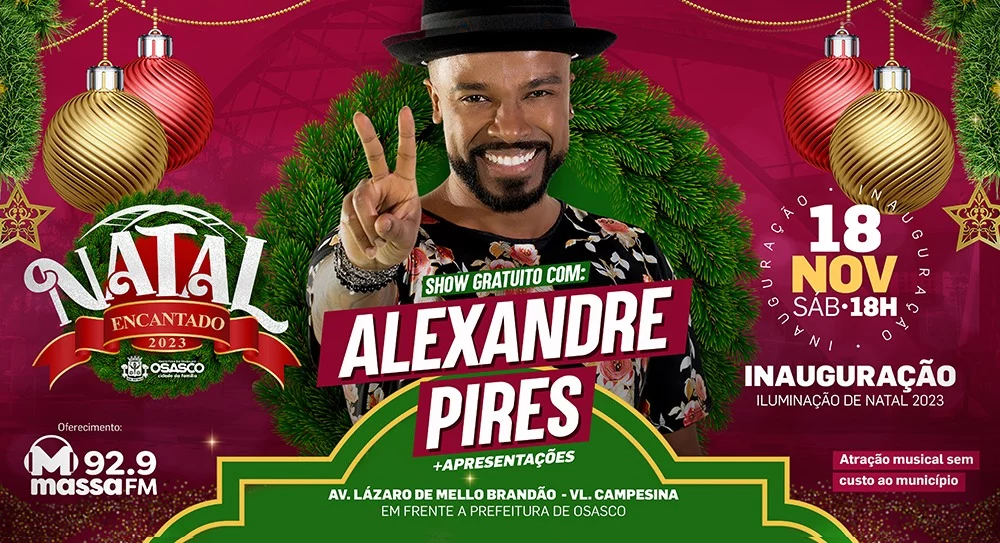 Alexandre Pires faz show na inauguração do Natal Encantado